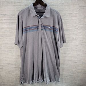 Travis Mathew Polo Shirt Super Soft Cotton Poly Viscose Gray Mens XL Golf